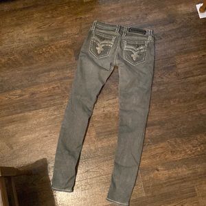 Gray Rock Revival Skinny Jeans